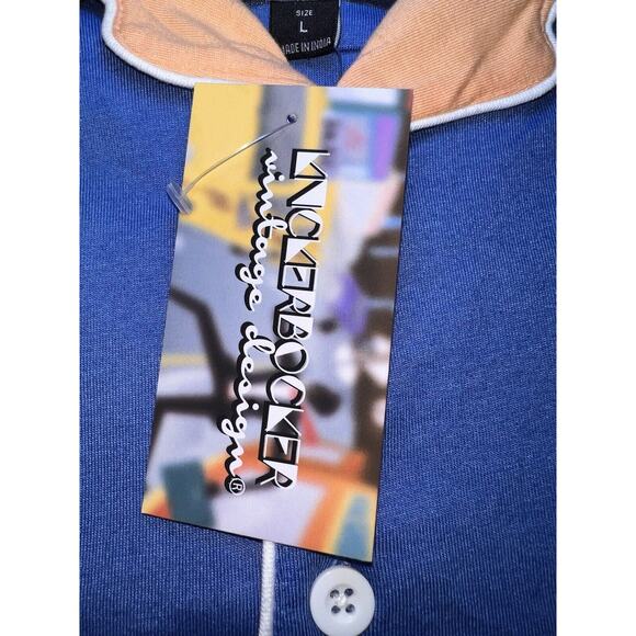 Knickerbocker Vintage Design Shirt Men’s Size L Blue Lemon Tony Retro Button Up - Picture 8 of 16